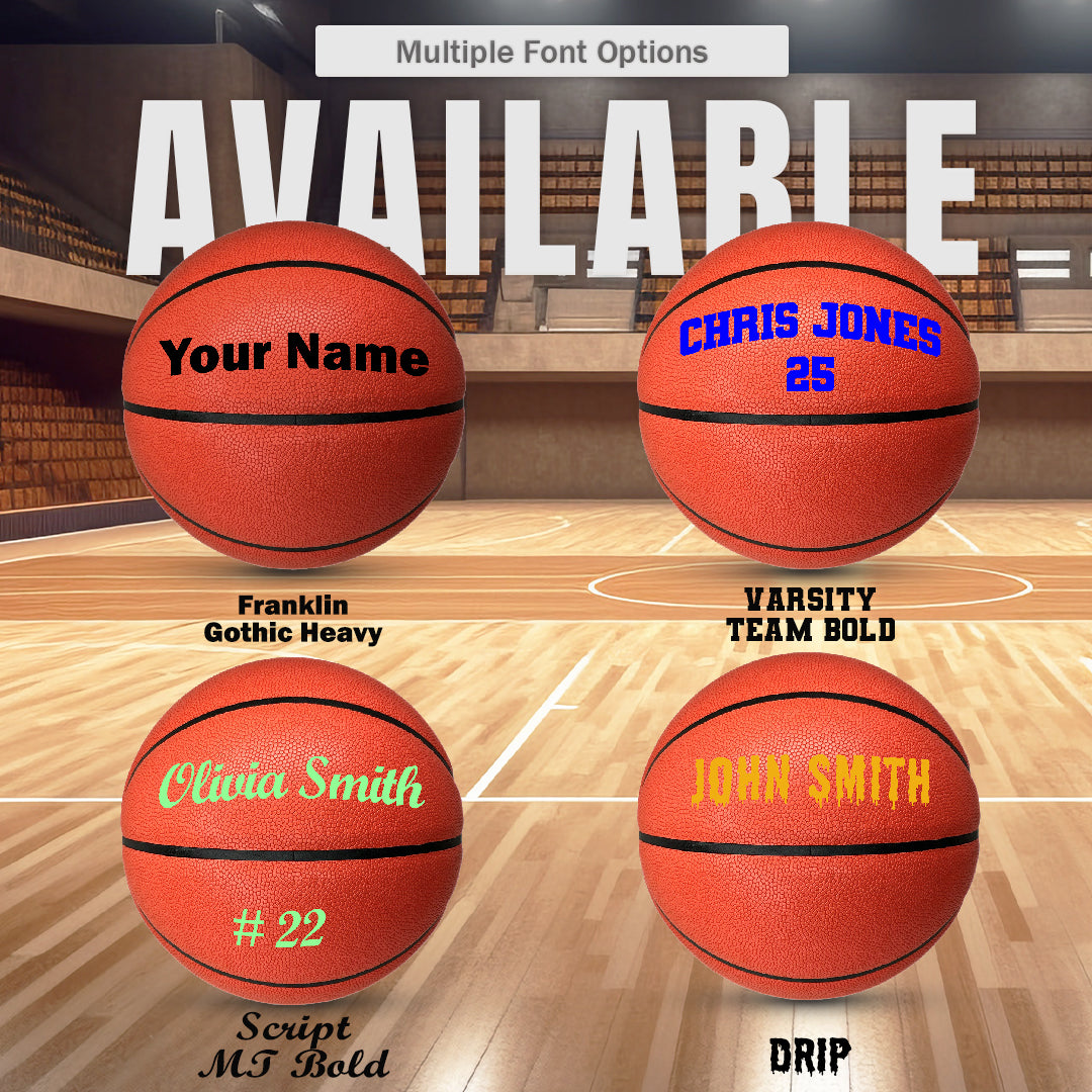 All Red Customized Basketball Multiple Fonts Options