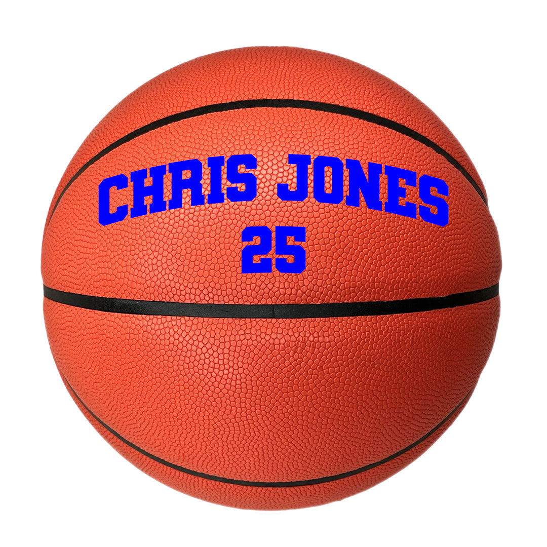 All Red Customized Basketball custom Text in Varsity Team