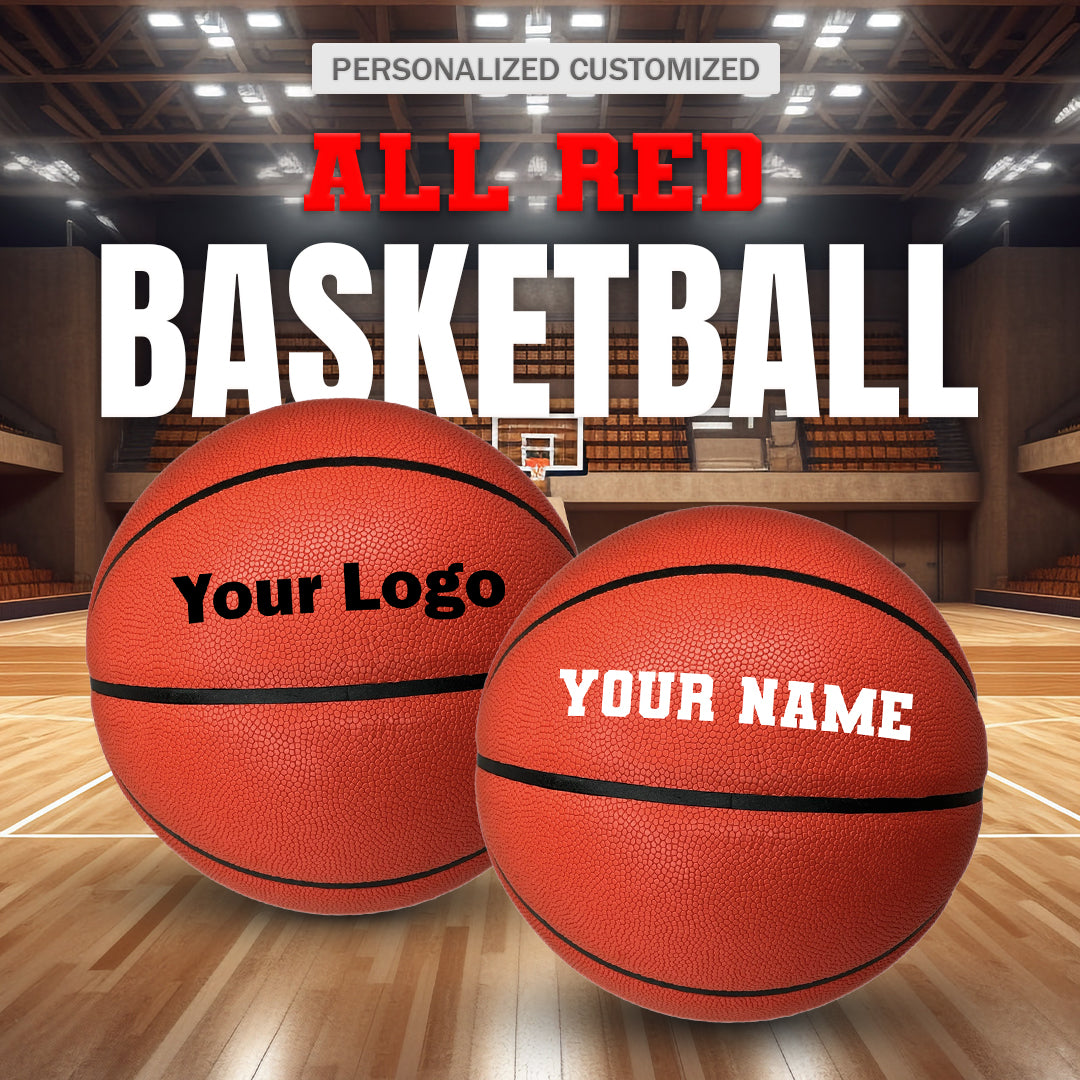All Red Customized Basketball