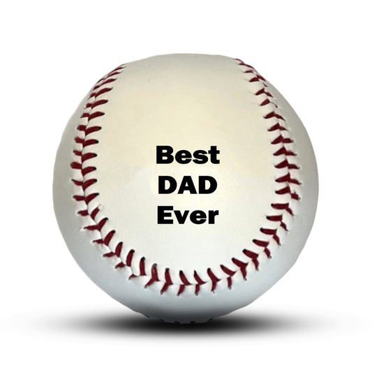 Best Dad Ever Baseball White