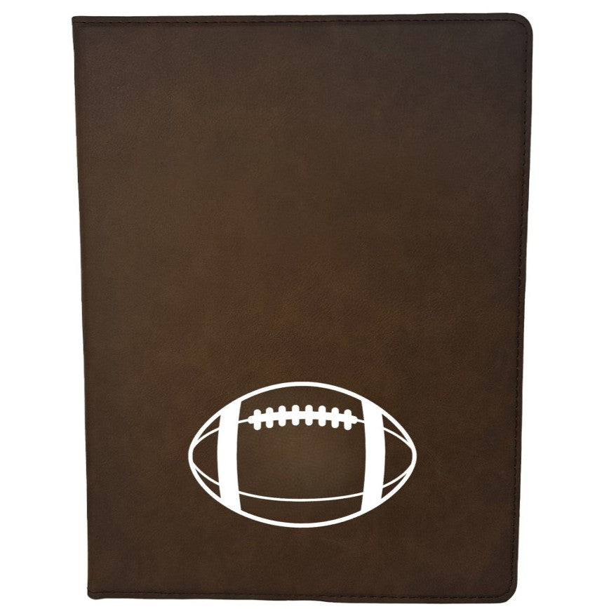 Customized Football Leather Notepad Padfolio Personalized