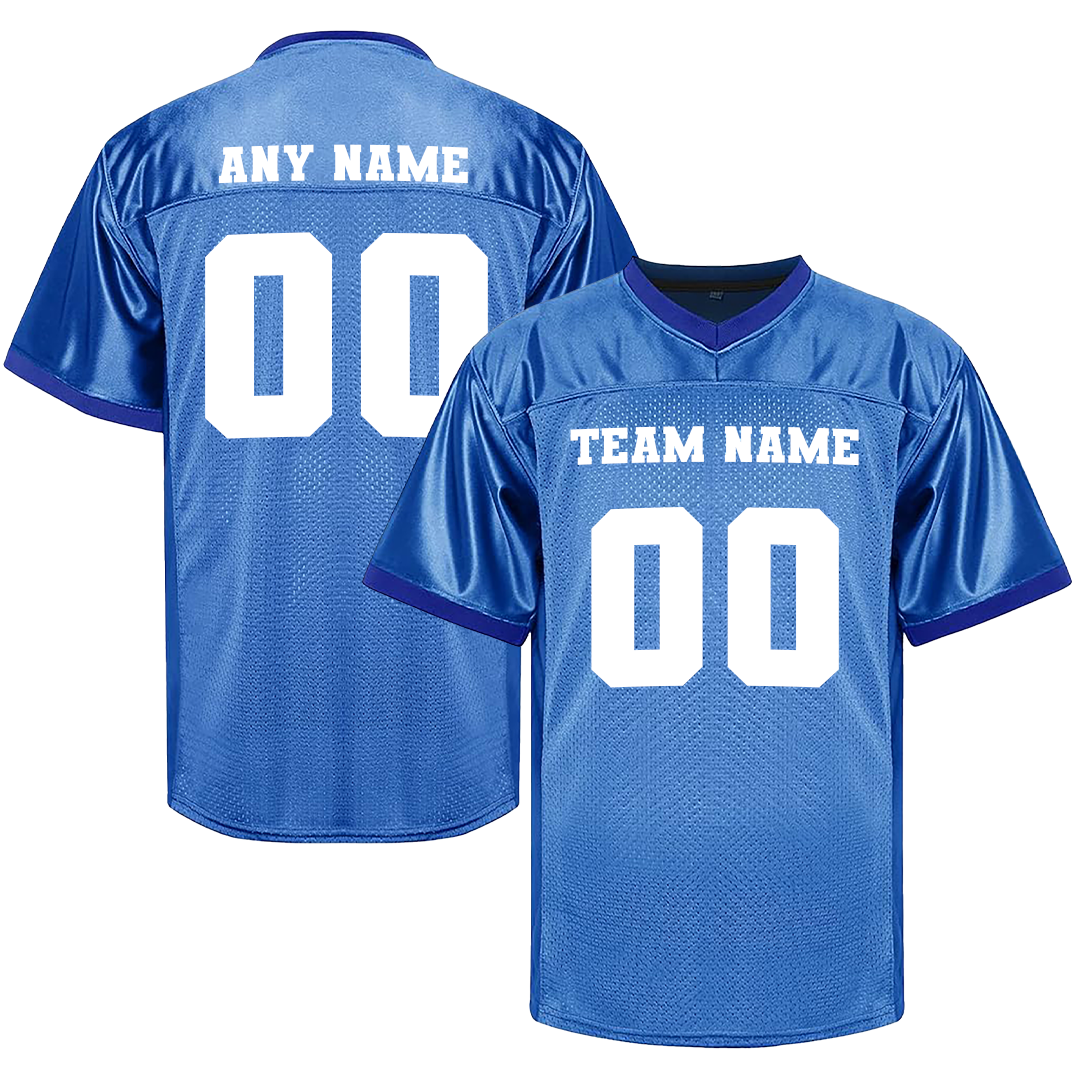 Customized Football Royal Blue Jersey Front and Back