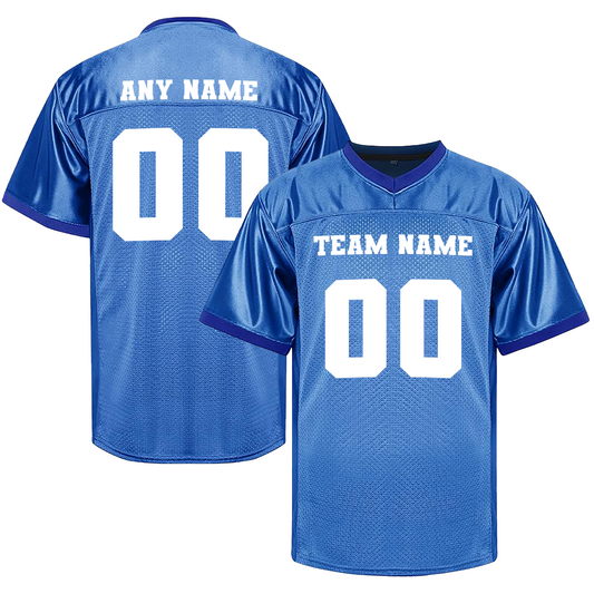 Customized Football Royal Blue Jersey Front and Back