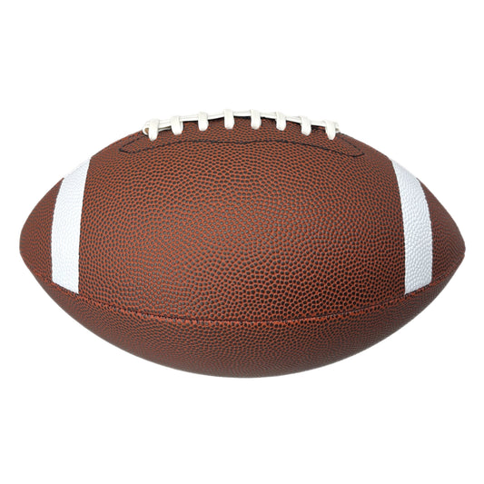 Brown Football with Stripes Blank Non Branded Promotional Ball Top Side