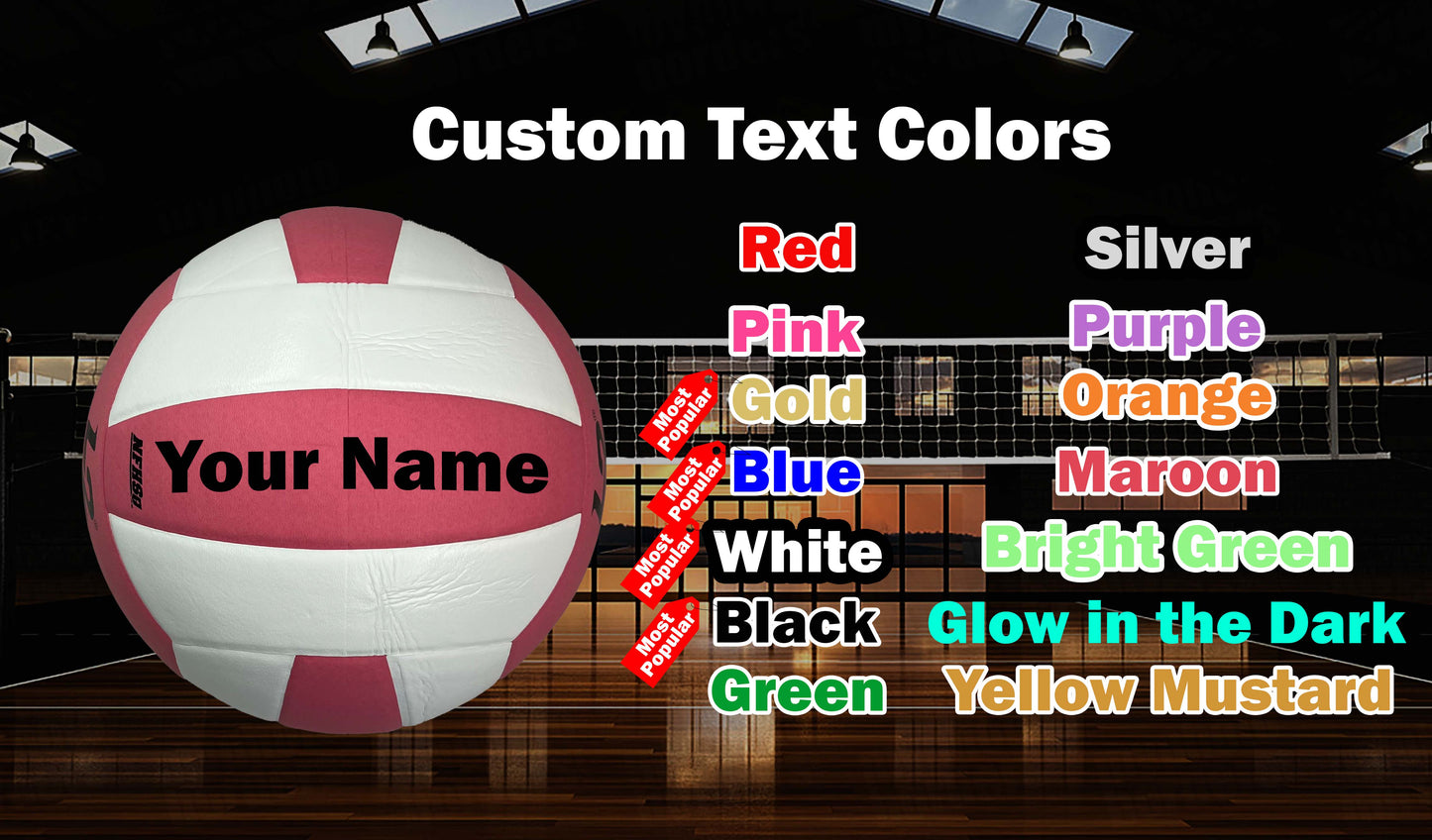 Custom Molten L2 Pink and white Volleyball Custom Text Colors