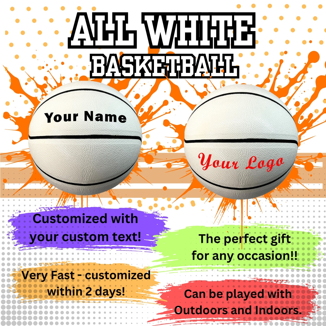 Custom All White No Brand Basketball  Features