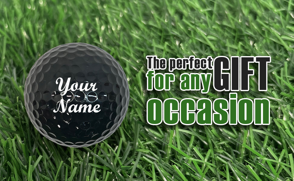 Customized Personalized Black Golf Ball 12 Pack Gift Idea