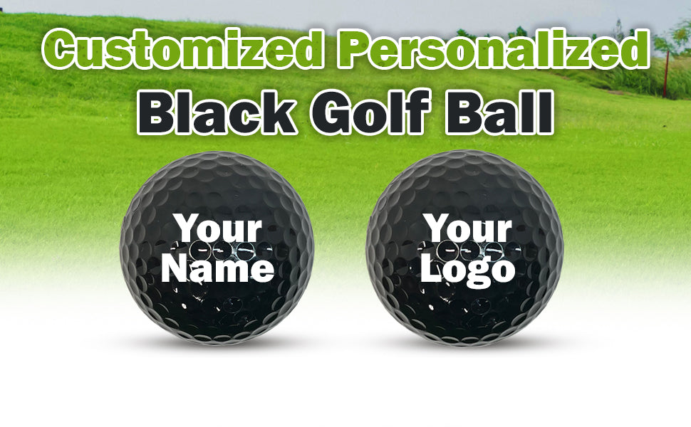 Customized Personalized Black Golf Ball 12 Pack