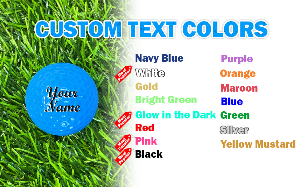 Customized Personalized Blue Golf Ball 12 Pack Custom Text Color