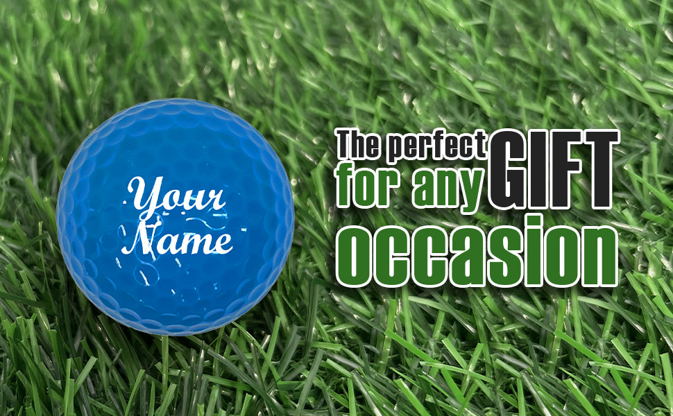 Customized Personalized Blue Golf Ball 12 Pack Gift Idea