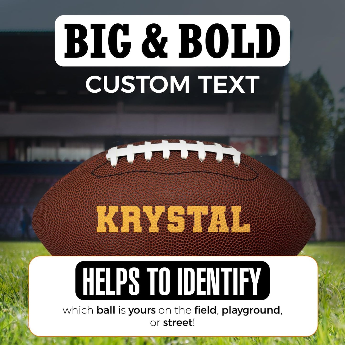 Customized Football, Blank Non-branded Official Size Personalized with Big and Bold Custom Text