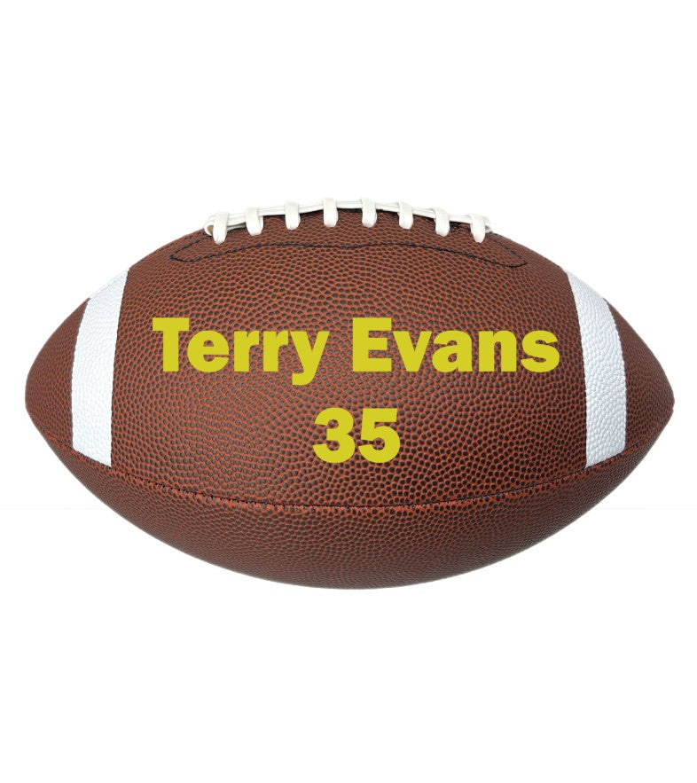 Customized Football with Stripes Personalized with Your Name Gold