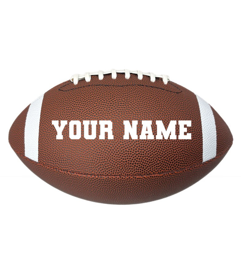 Customized Football with Stripes Personalized with Your Name White