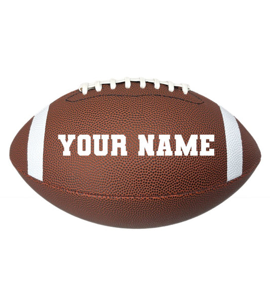 Customized Football with Stripes Personalized with Your Name White