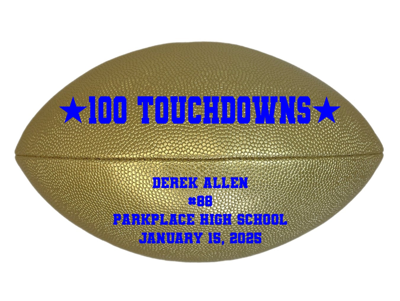 Customized Gold Football Awards Player Gift Blue