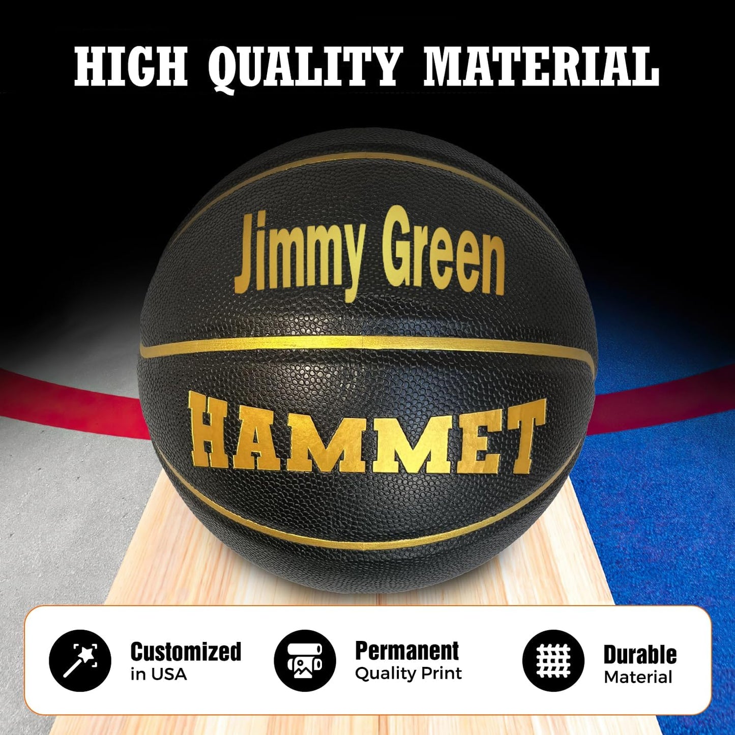 Customized Black and Gold Basketball Benefits and Features
