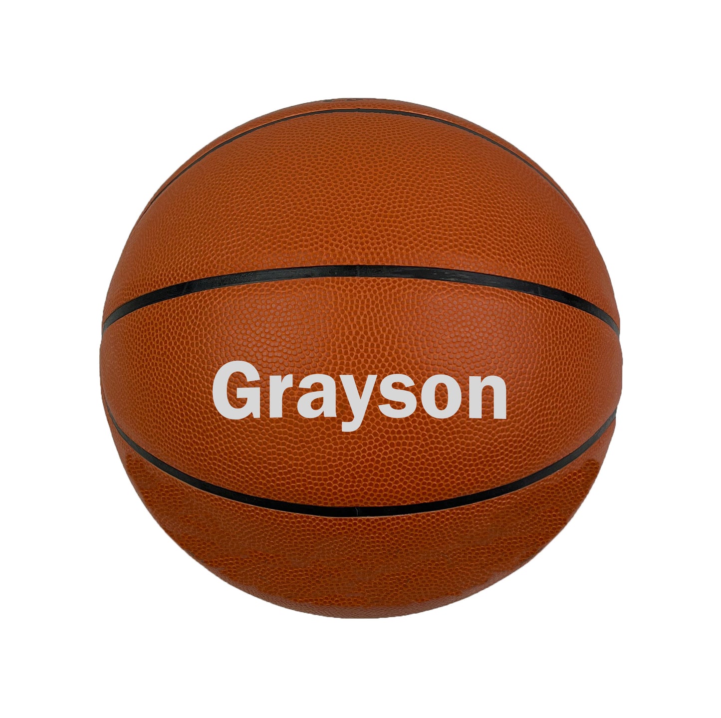 Customized Personalized Orange Basketball with Silver Text
