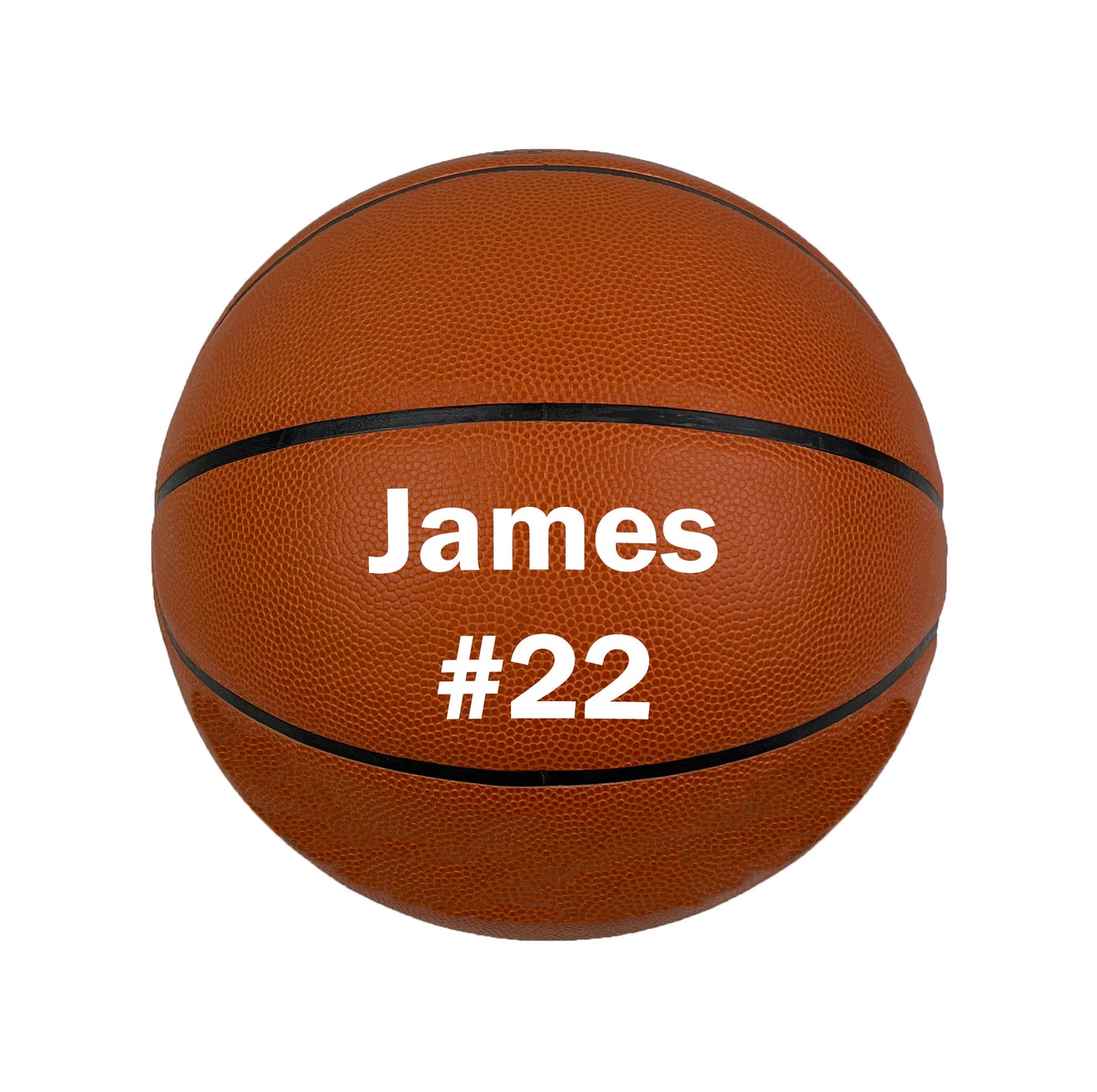 Customized Personalized Orange Basketball with White Text