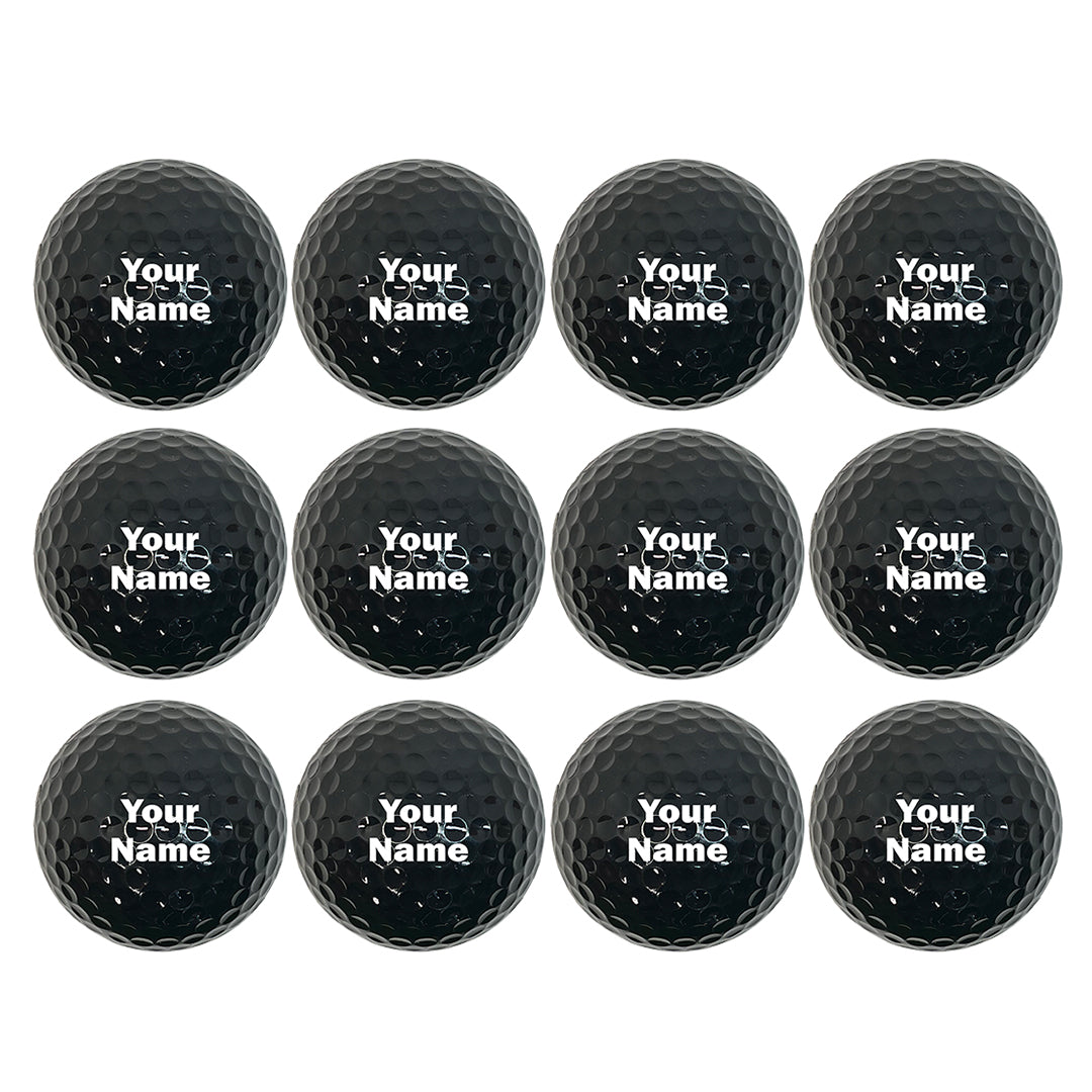 Customized Personalized Black Golf Ball 12 Pack