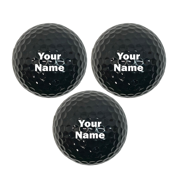 Customized Personalized Black Golf Ball 3 Pack