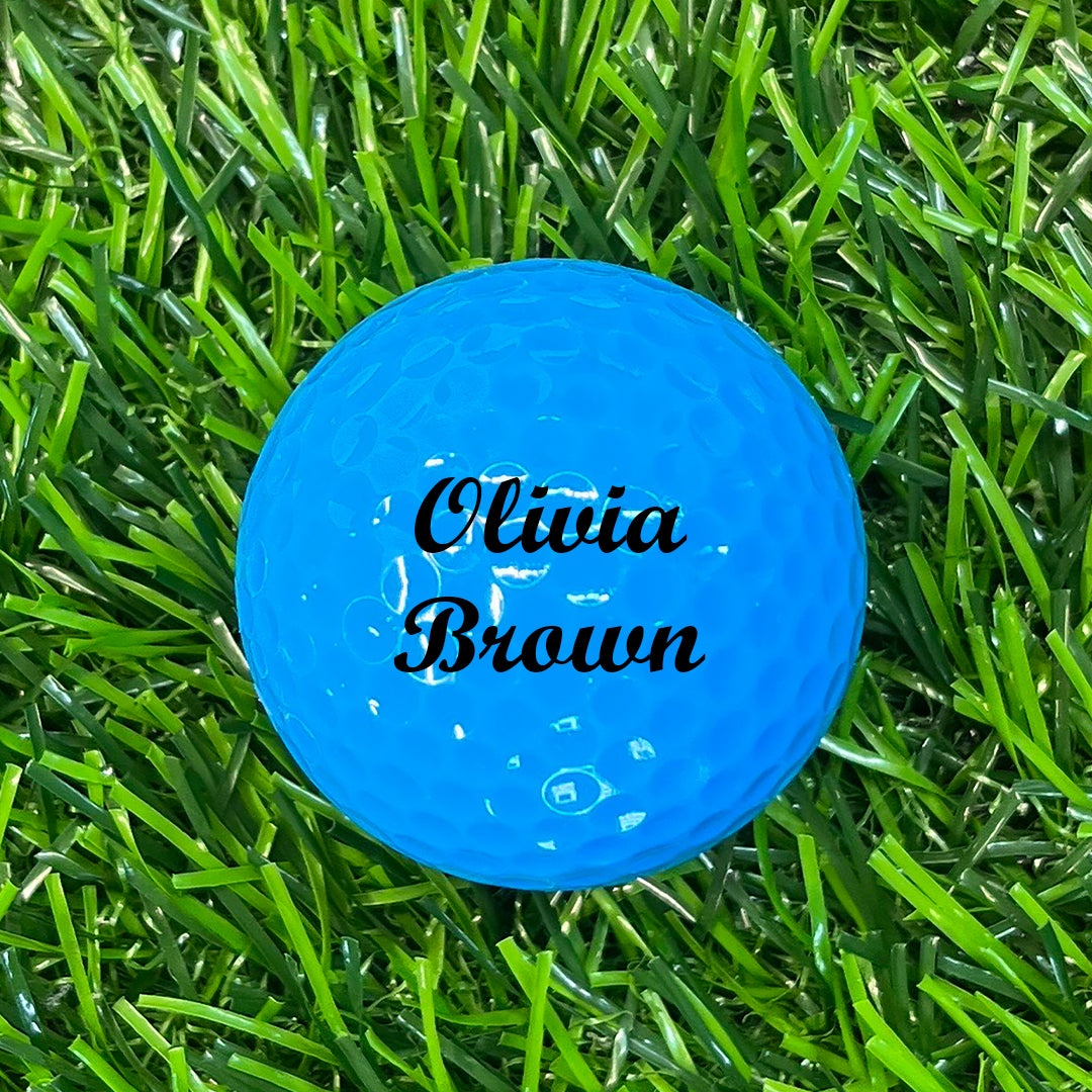 Customized Personalized Blue Golf Ball 12 Pack Script MT Bold in Black