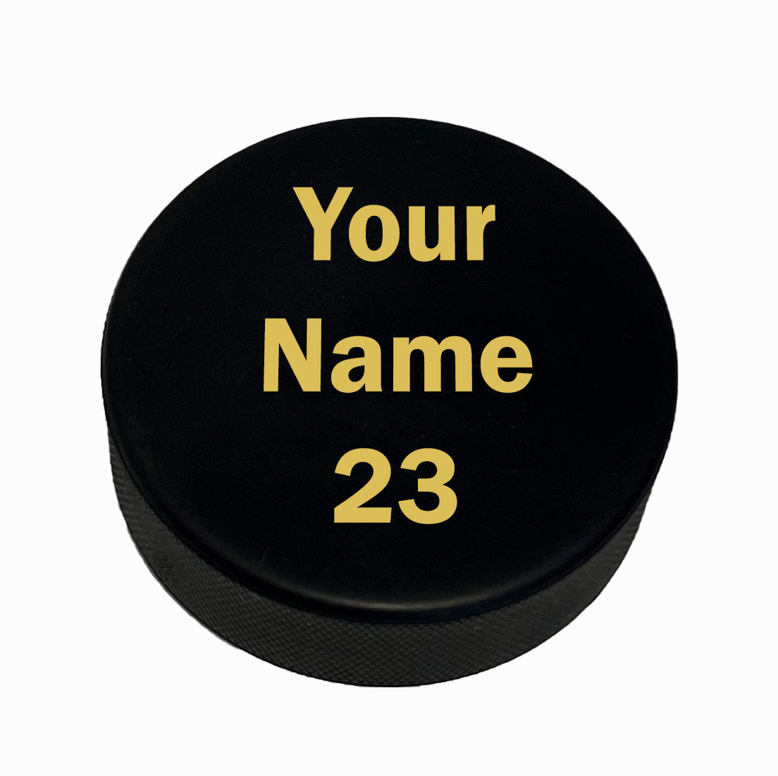 Customized Personalized Hockey Puck Gold