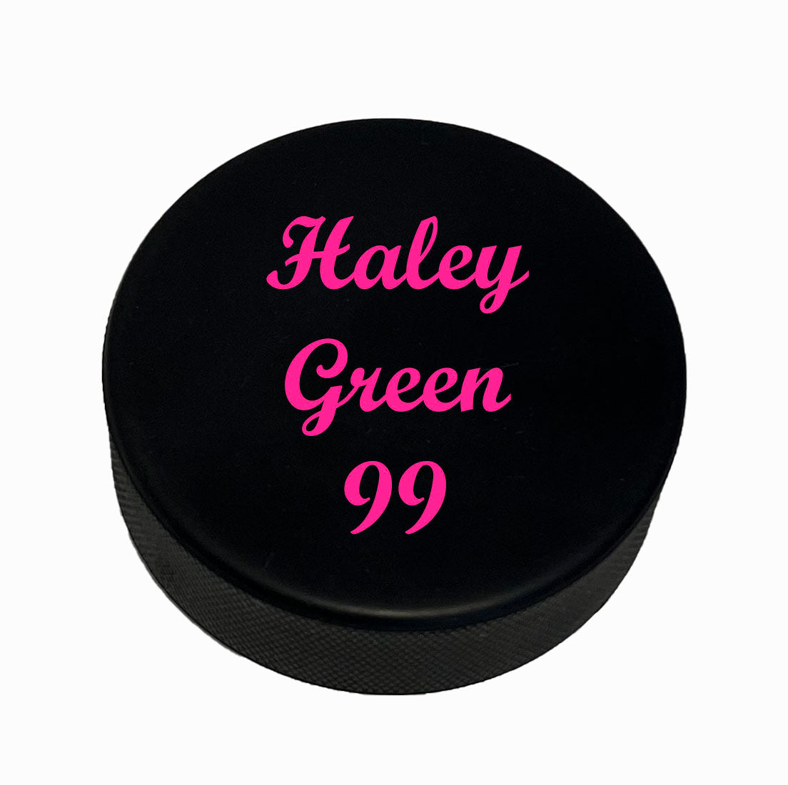 Customized Personalized Hockey Puck Pink