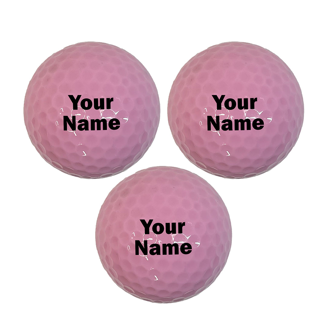 Customized Personalized Pink Golf Balls, 3 Pack