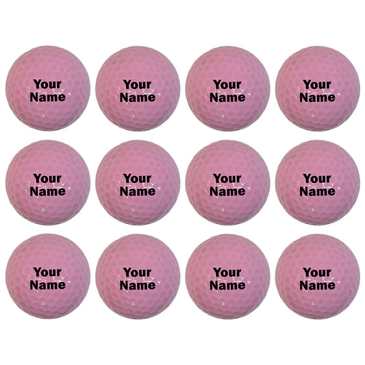 Customized Personalized Pink Golf Balls, 12 Pack