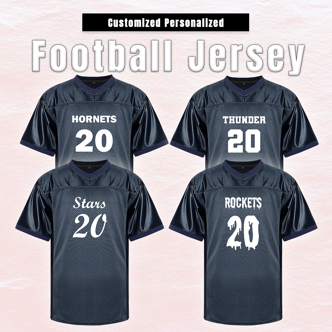 Customized Football Navy Blue Jersey A
