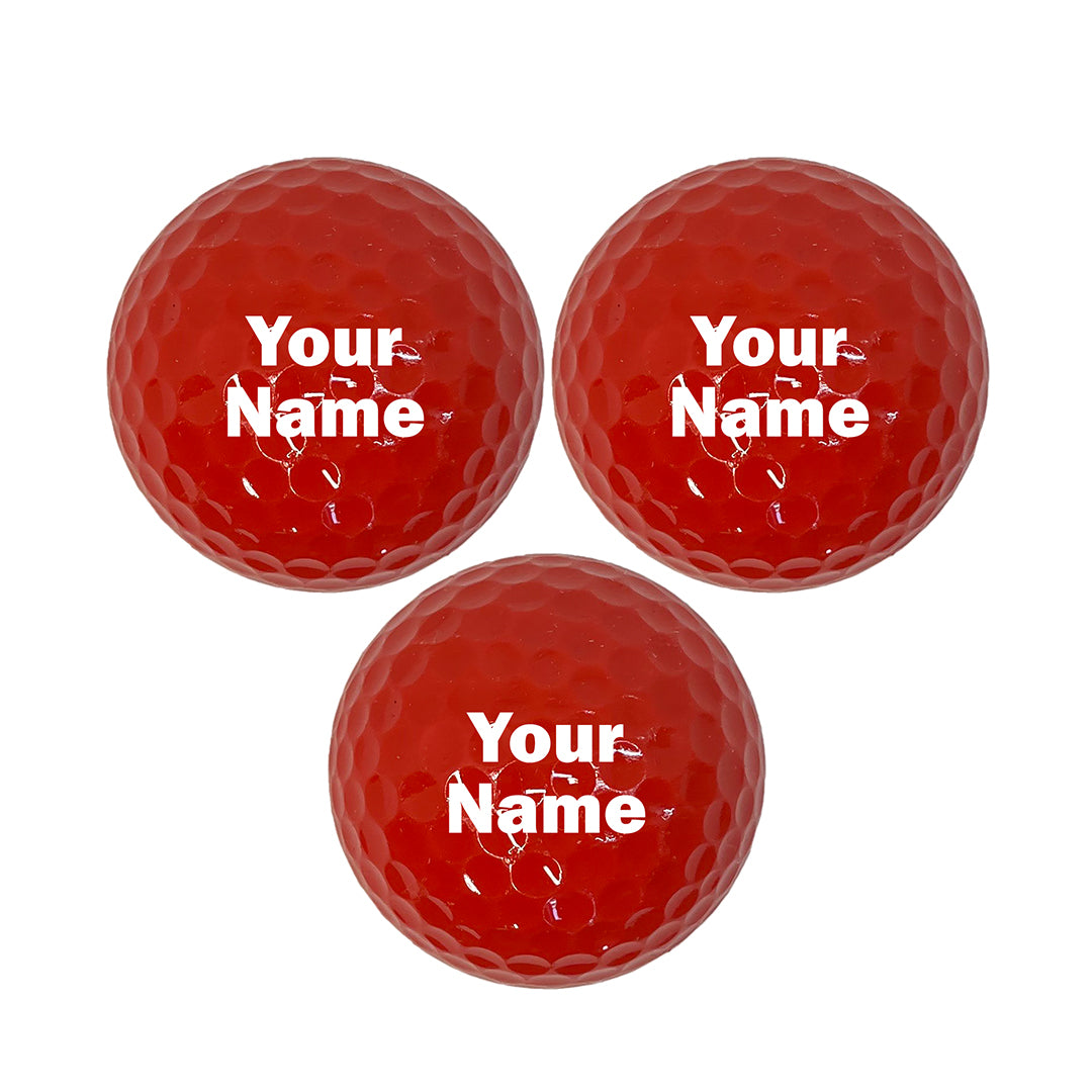 Customized Personalized Red Golf Balls 3 pack