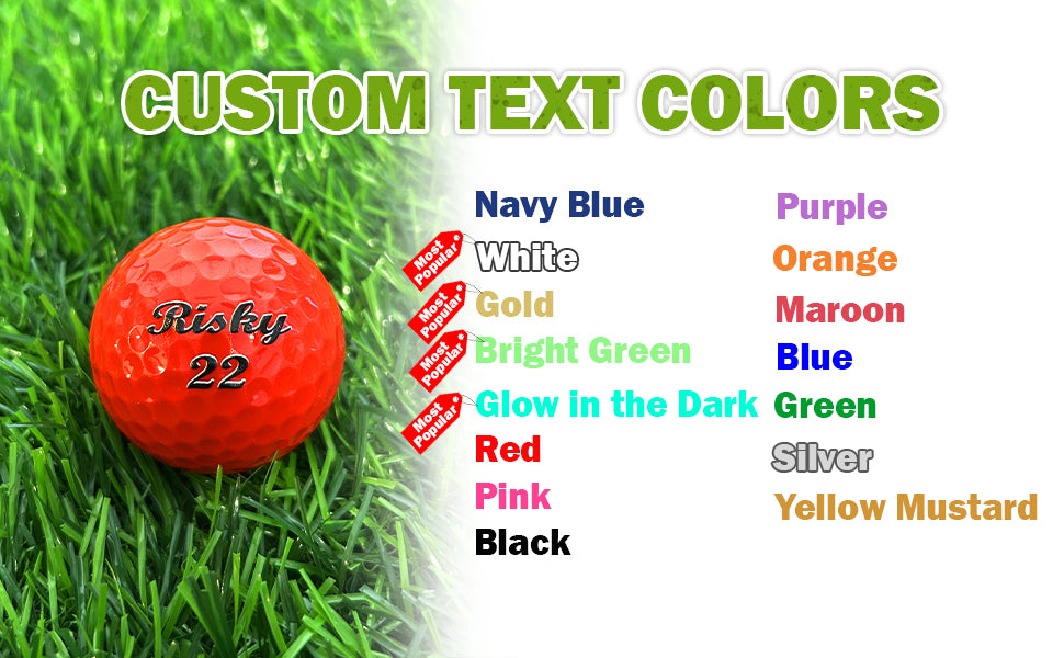Customized Personalized Red Golf Balls 3 pack Custom Text Colors