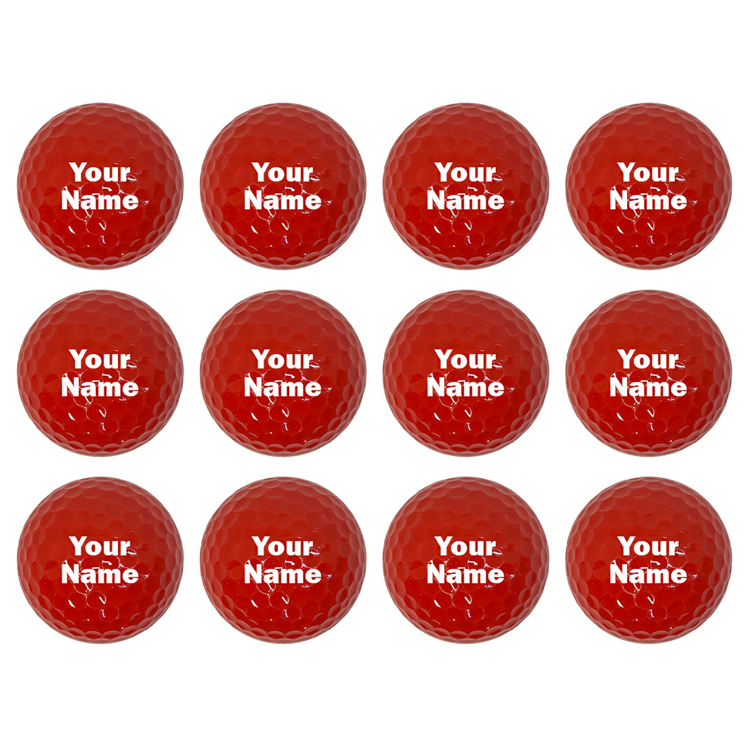 Customized Personalized Red Golf Balls, 12 Pack