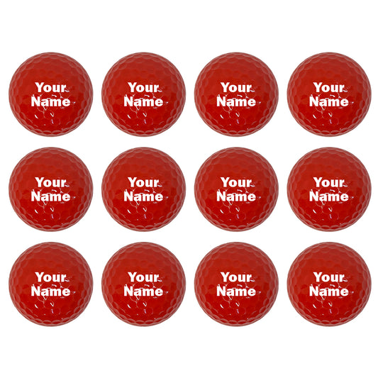 Customized Personalized Red Golf Balls, 12 Pack
