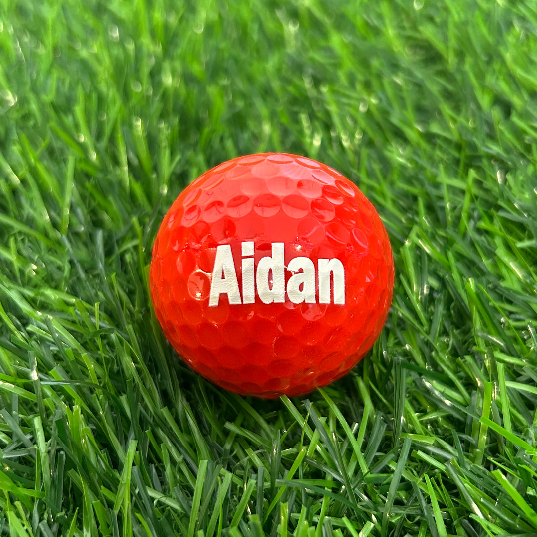Customized Personalized Red Golf Balls 3 pack default font