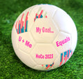 Load image into Gallery viewer, Custom Soccer Ball with Pink Text
