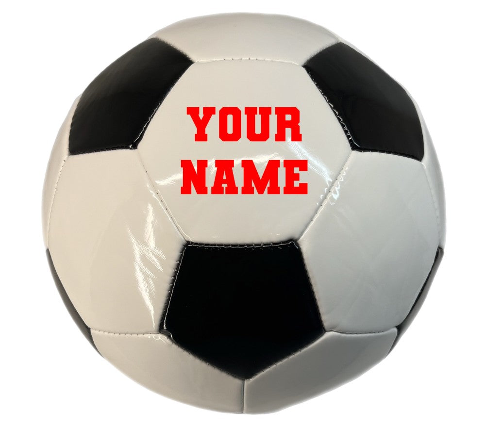 Customized Soccer Ball Personalized with Red Name