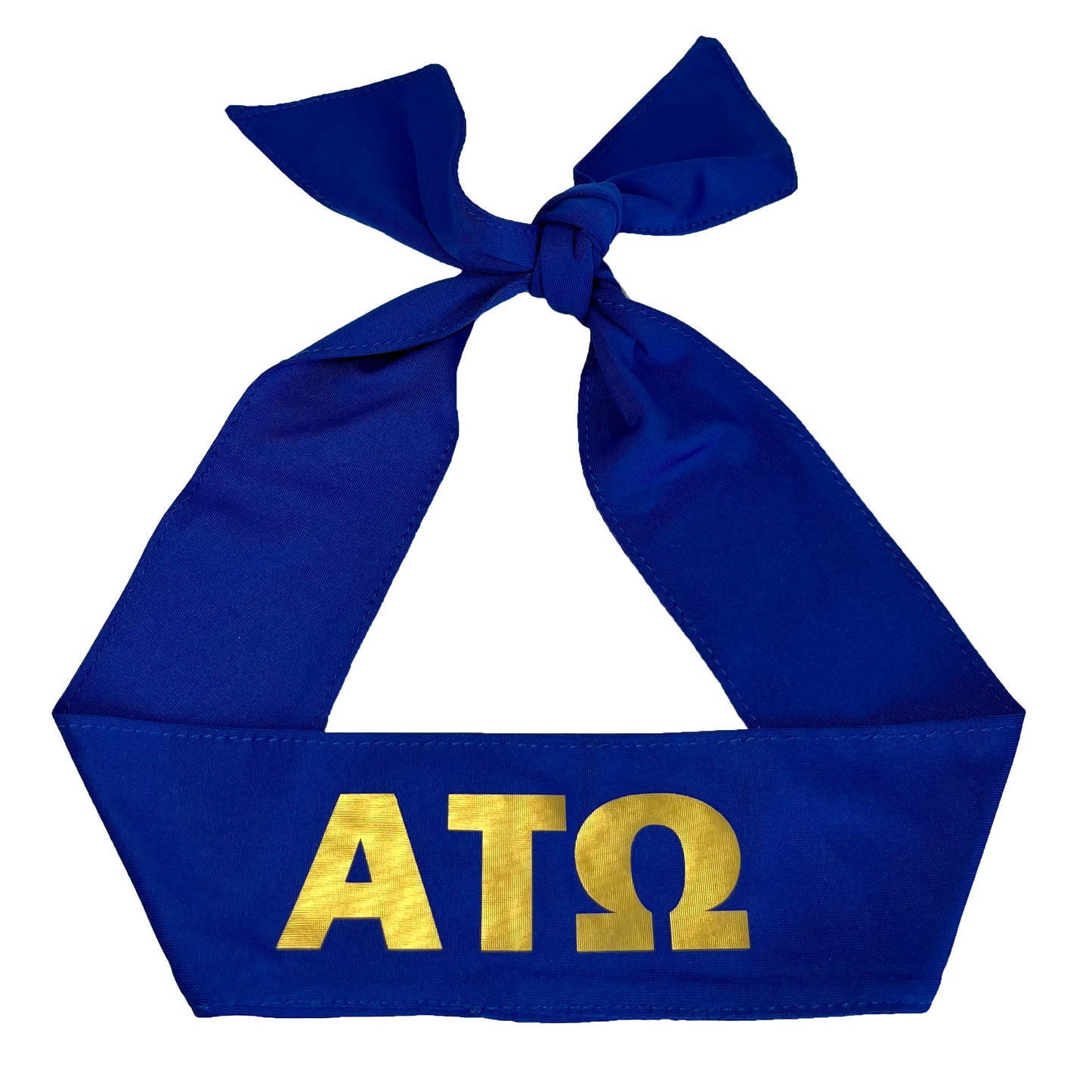 Custom Headband Blue Personalized with Gold Text