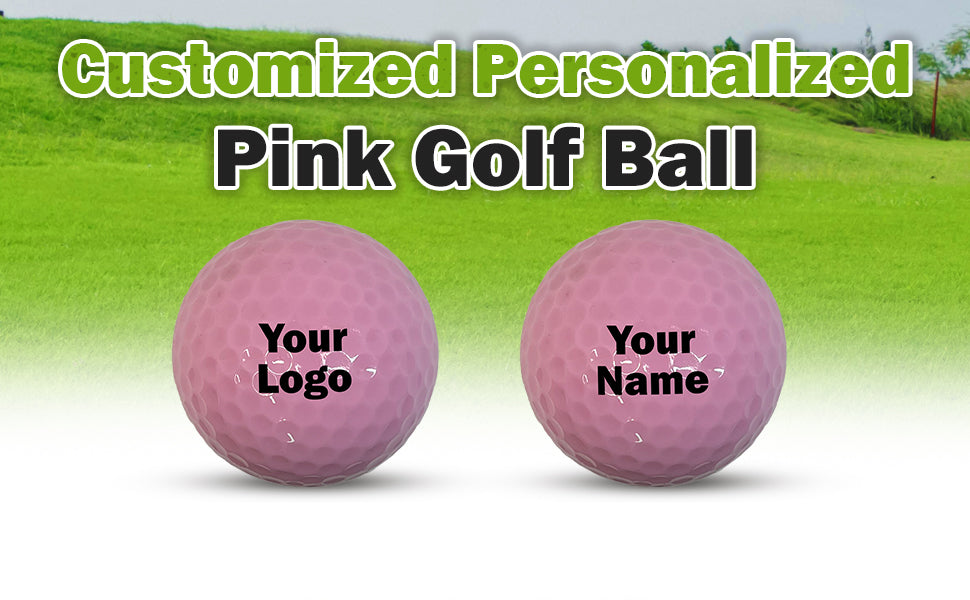 Customized Personalized Pink Golf Balls, 12 Pack