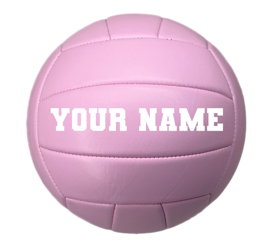 Customized Pink Volleyball Personalized with Your Name in White