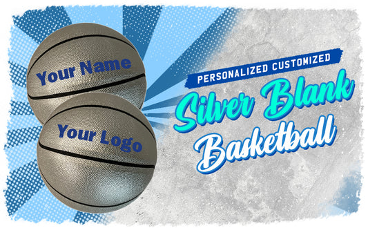 Customized Silver Basketball, Non Branded Sizes 29.5" or 28.5"