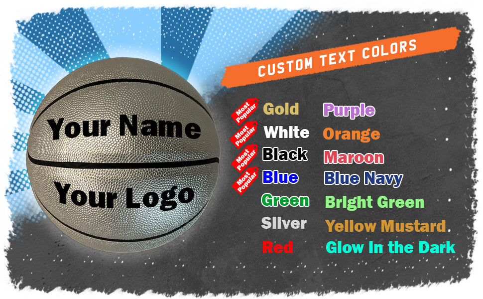 Customized Silver Basketball, Non Branded Sizes 29.5" or 28.5"