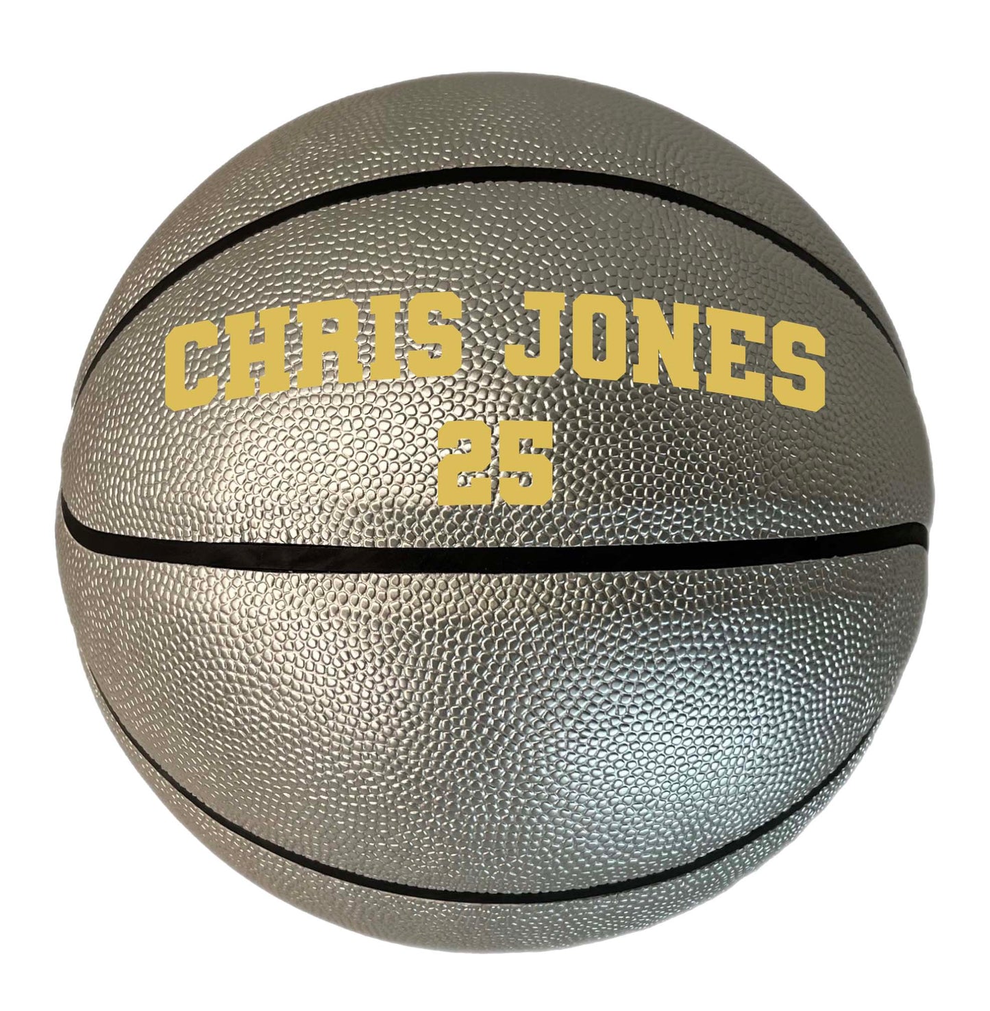 Customized Silver Basketball, Non Branded Sizes 29.5" or 28.5"