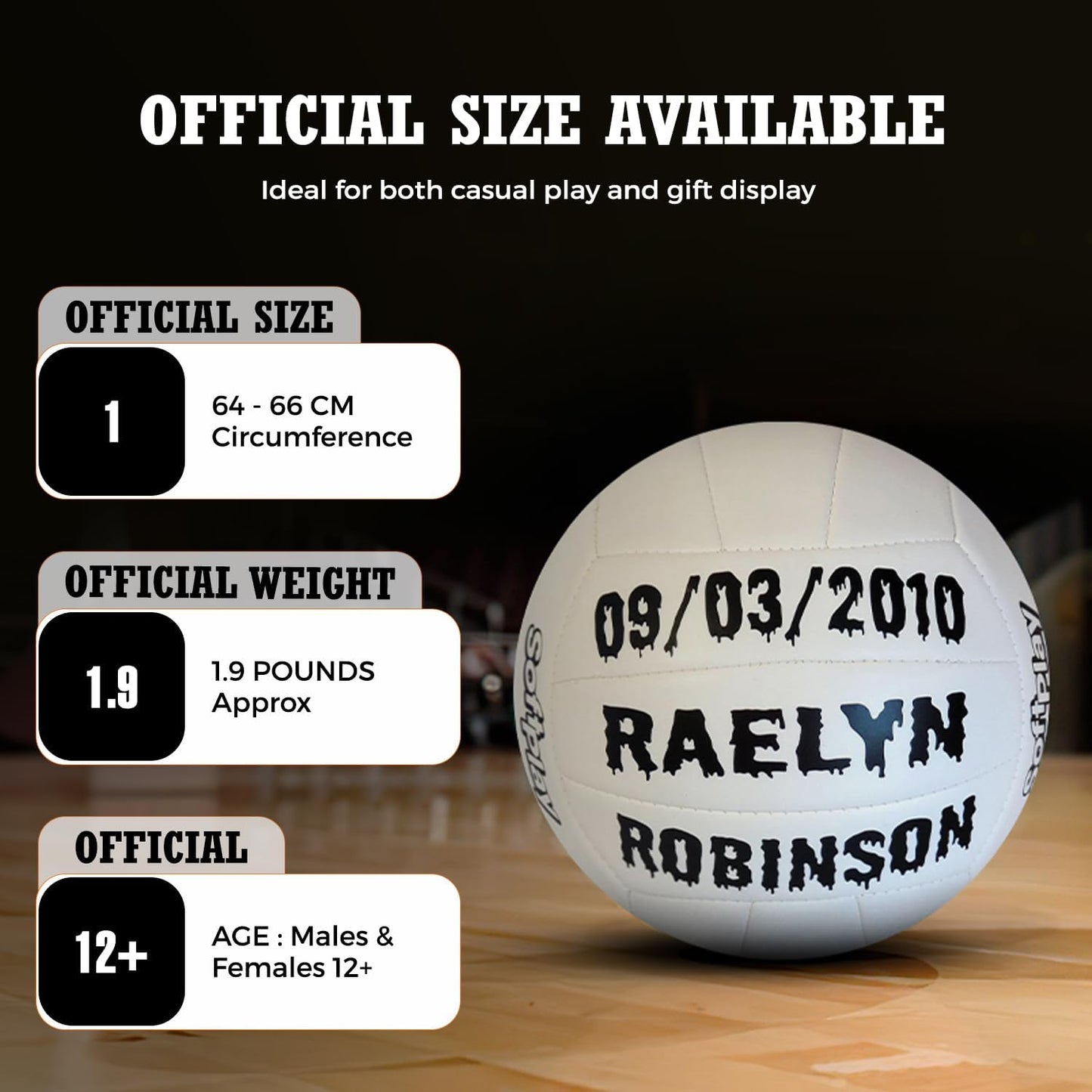 Customized White Volleyball Personalized Official Size and Weight