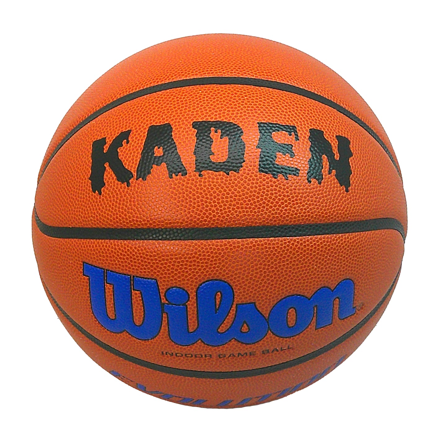 Customized Wilson Evolution Blue Basketball with Black Text