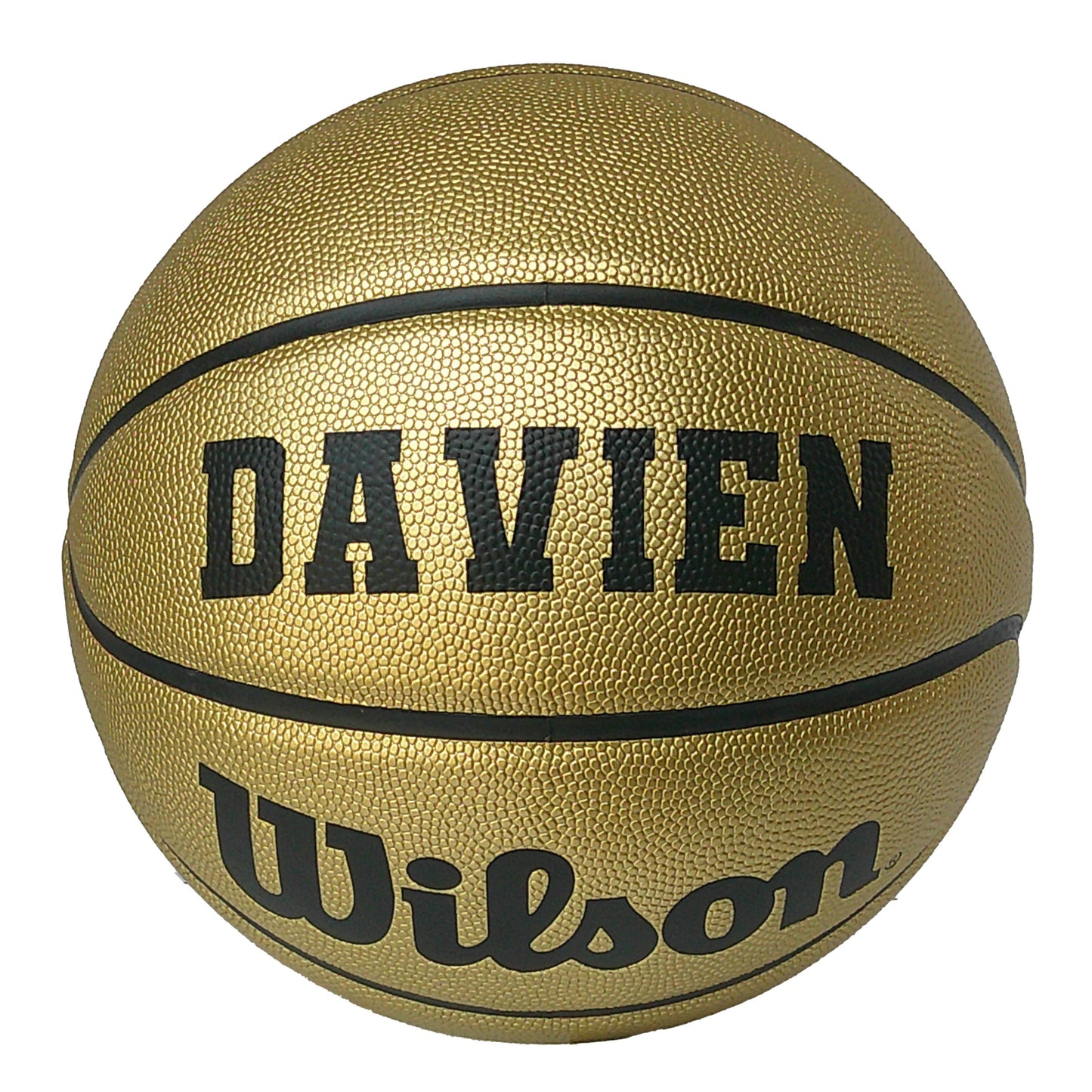 Customized Wilson Gold Basketball with Black Text