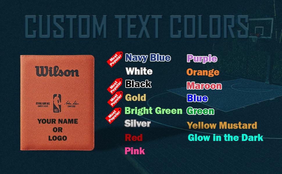 Customized Wilson NBA Basketball Padfolio Custom Text Colors