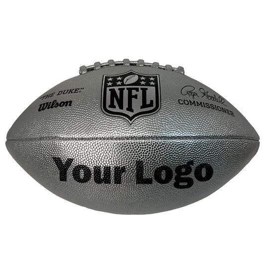 Customized Wilson NFL Silver Duke Replica Football Black Text