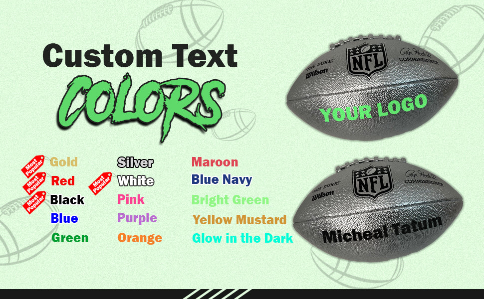 Customized Wilson NFL Silver Duke Replica Football Colors