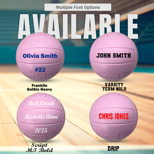 Customized All Pink Volleyball  with Multiple Font Options